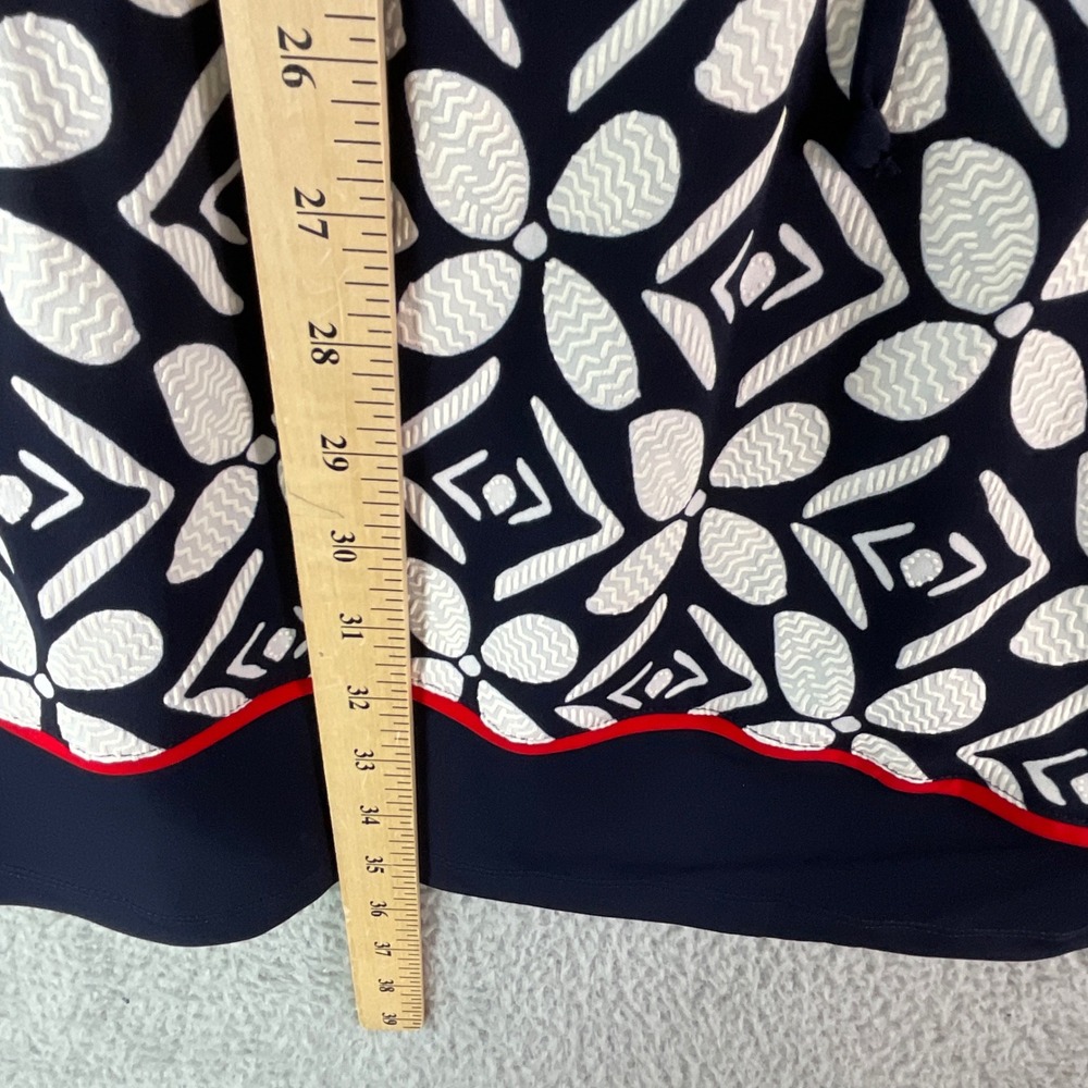 Enfocus Studio Dress Womens 8 Navy Blue White NWT Geometric Sleeveless V-Neck - Picture 5 of 7